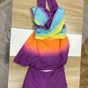 Multi coloured Tankini